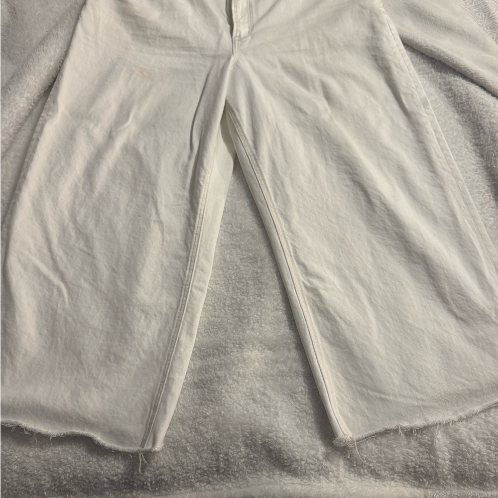American Eagle Outfitters Cream Wide-Leg Jeans